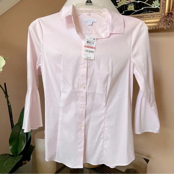 Charter Club Women Button Up Shirt 2P Pink Business Career Preppy $64.50 Modest - Picture 6 of 16